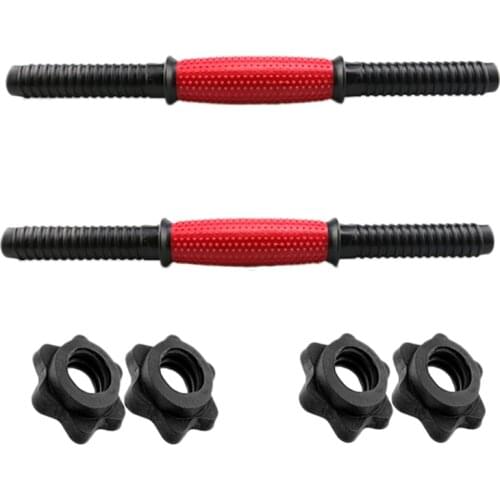 Pack of 2 Dumbbell Bars Handle Barbell Weight Lifting Spinlock Collar for Sport Workout Gym Training