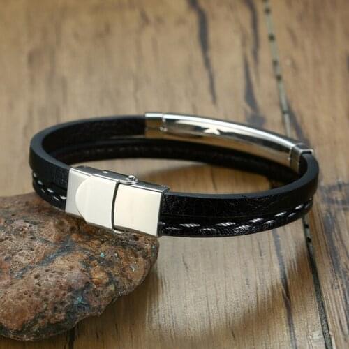 Leather Bracelets Punk Rock Bangles Bracelet for Men Simple Retro Woven Bracelet Fashion Jewelry Accessories
