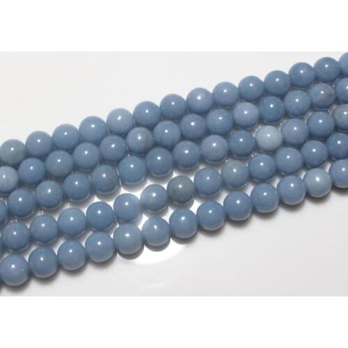 4 6 8 10 12mm Natural Blue Angelite Gemstone Round Loose Beads Accessories for Necklace Bracelet Earring DIY Jewelry Making