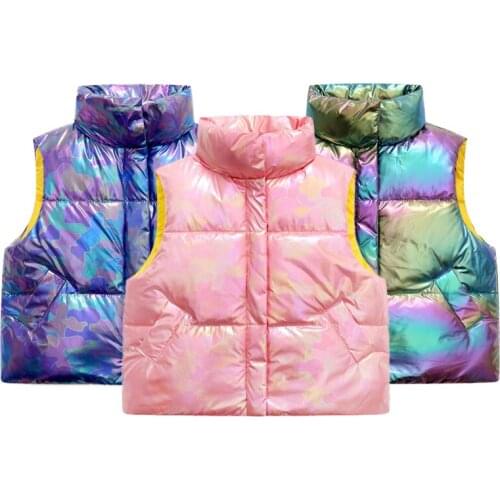 Melario Fashion Children Solid Sleeveless Down Parkas Girls 4-8 Year Kids Winter Cotton Warm Vests Boys Girls Waistcoats Jackets