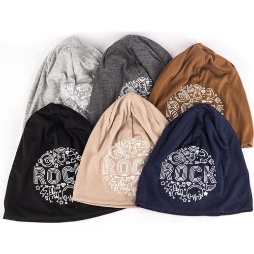 Fashion Men Women Cotton Beanie Hats Warm Solid Color Caps Letter Pattern Print Casual Hip Hop Unisex Skull Cap