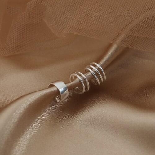 Fashion S925 Silvery Clip Earrings Punk Minimalist Unusual Earring Women Hip Hop Rock Party No Piercing Jewelry Statement Gift