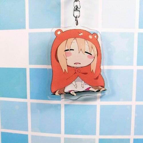 Fashion Anime Himouto! Umaru-chan Keychain Doma Umaru Kawaii Cartoon Printing Acrylic Key Chain Ring Kawaii Jewelry Trinkets