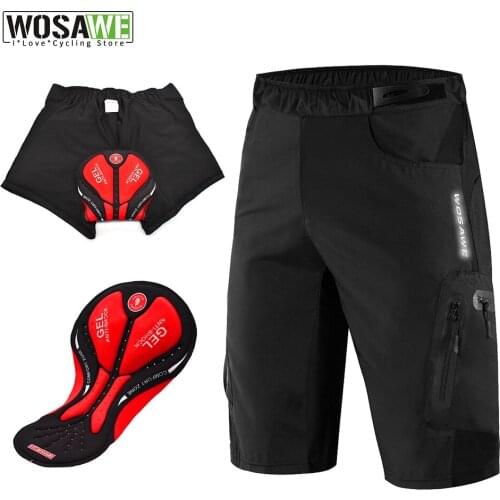 Mens Loose Cycling Shorts 3D Padded Outdoor Sports Rain Dirty Resistance Breathable Bicycle Downhill Bike Racing MTB Shorts