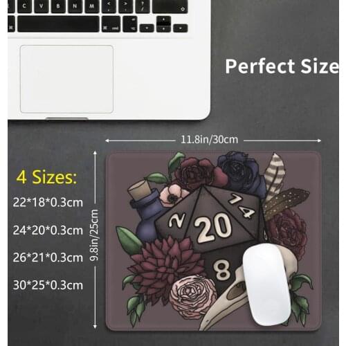 Necromancer D20 Tabletop Rpg Gaming Dice Mouse Pad DIY Print D20 D D Dnd Tabletop Gaming Dice Feminine