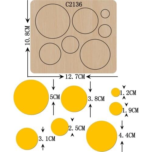 New,Round card bow Flowers Ice cream Christmas house Squirrel letter Wooden die Scrapbooking C2136 Cutting Dies Multiple sizes