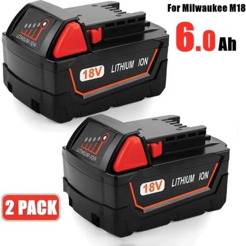 Original 18V 6.0Ah Replacement Lithium Ion Battery for Milwaukee M18 Power Tool Batteries 48-11-1815 48-11-1850 48-11-1860 Z50