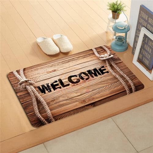 P-J/q87 Custom WELCOME wood pattern #5 Doormat Home Decor Door mat Floor Mat Bath Mats foot pad #1121#-q#D87