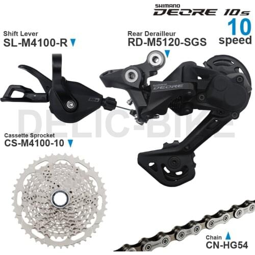 SHIMANO DEORE M4100 10v Groupset M4100 Shifter Cassette Sprocket and M4120 / M5120 Rear Derailleur HG54 Chain- 10-speed