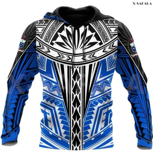 Polynesia Amazing Samoa Tattoo 3D Over Printed Hoodie Man Women Unisex Outwear Zipper Pullover Sweatshirt Casual