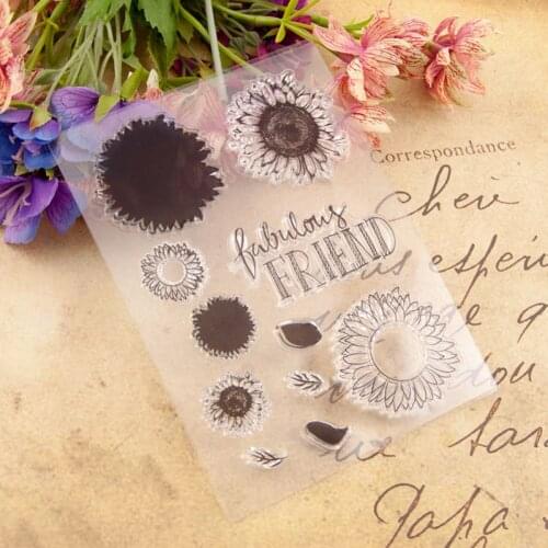 FRIEND Flower Clear Stamp for DIY Scrapbooking/Card Making/Kids Fun Decorating Supplies
