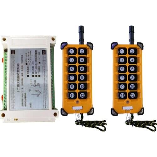 3000m DC 12V 24V 36V 48V 12CH Radio Controller RF Wireless Remote Control Overhead travelling crane System Receiver+Transmitter