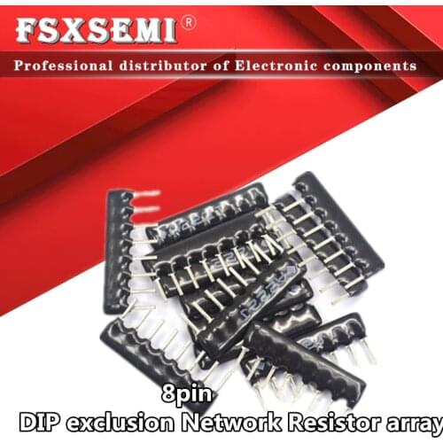 20pcs 8pin DIP exclusion Network Resistor array A 100 300 470 1K 1.5K 4.7K 10K 20K 47K 100K ohm A 101J 331J 471J 103J 203J 104J