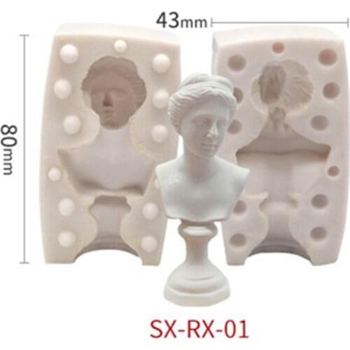 Resin DIY Great Artist Figure Head David Plaster Portrait Model Candle Making Mould Candle Silicone Epoxy Mold Aromatherapy