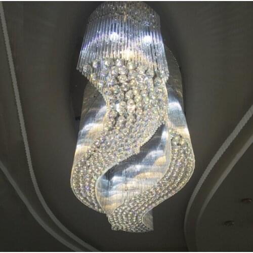Modern minimalist led living room ceiling lamp oval large hotel engineering lamp luxury bedroom crystal lamp restaurant lamp