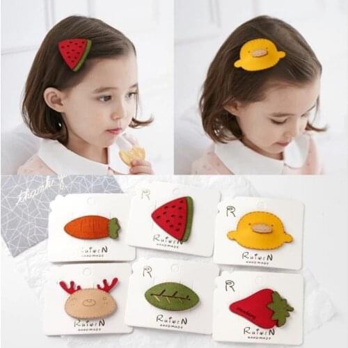Super Cute Hair Clip BB Clip Side Girl Heart Cartoon Fruit Animal Bangs Clip Hairpins Baby Hair Accessories