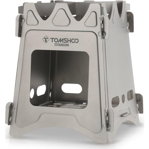 TOMSHOO Camping Wood Stove Portable Folding Lightweight Titanium Wood Burning Backpacking Stove for Outdoor Survival Cooking