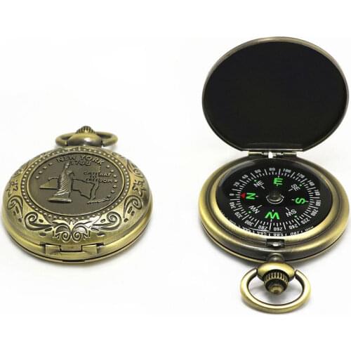 Vintage Pocket Watch Compass Portable Zinc Alloy Flip-open Compass Gift Supplies Pocket Compass Outdoor Navigation Tools