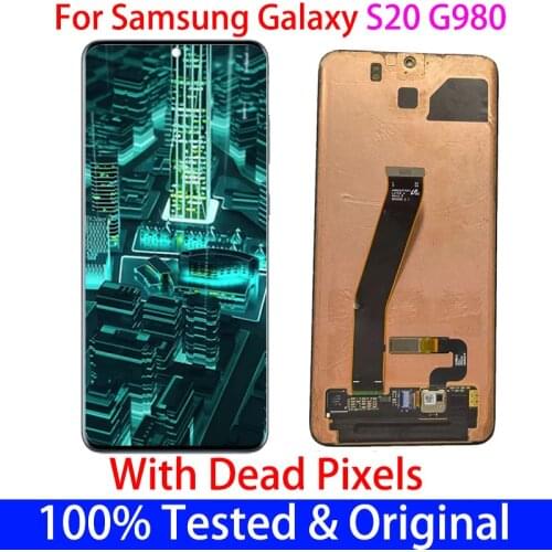With Frame 6.2" Original With a Dot For Samsung Galaxy S20 G980 G980F G980F/DS LCD Display + Touch Screen Digitizer Assembly