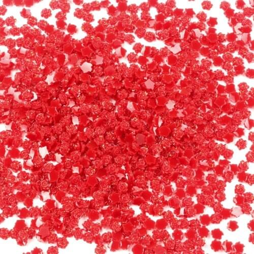 1000Pcs Red Rose Decoration Crafts And Kawaii Cute Resin Flatback Cabochon Embellishments For Scrapbooking DIY Accessories