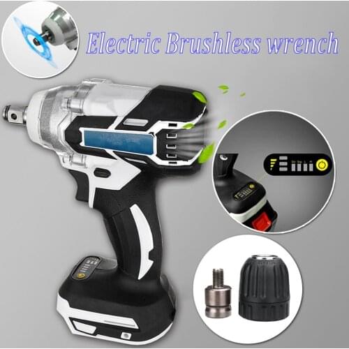 1280W Brushless Electric Hammer Cordless Drill 240-520NM Adjustable 0~3600 RPM Torque Impact Wrench Drill No charger&battery
