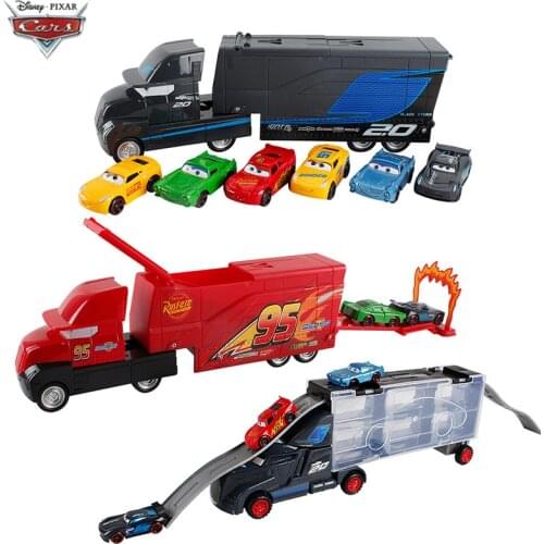 3-7pcs Disney Pixar Car 1:55 Diecast Metal Car Lightning Mcqueen Jackson Storm Mack Uncle Truck Boy Birthday Toy Christmas Gifts