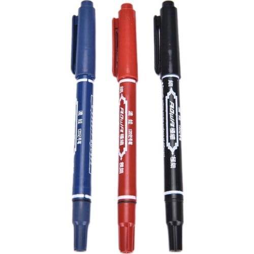 3 Colors Permanent Paint Marker Pen Twin Tips Doubled Headed Hook Line For CD DVD Media Disc Quick-drying Writing Pens