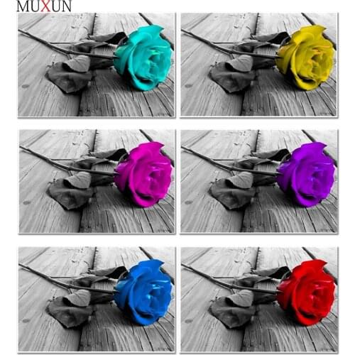 5D Diy Colorful Diamond Painting Rose New Arrivals Beautiful Diamond Embroidery Rose Diamond Mosaic Paintings Home Decor Er057