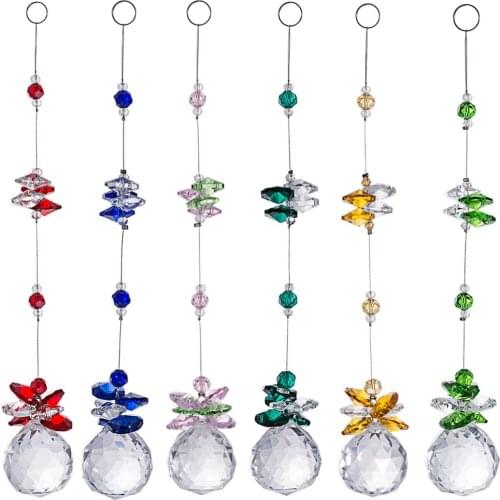 Camal 1pcs 210mm Rainbow Colorful 30mm Hanging Crystal Ball Suncatcher For Home Car Decoration Porch Decor Window Ornament