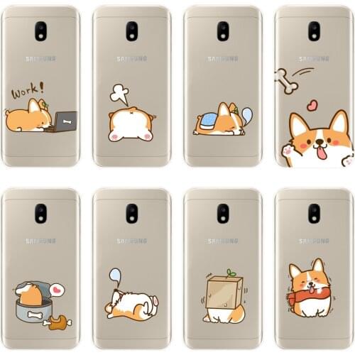 Cartoon Case For Samsung Galaxy J2 J5 J7 Prime J3 J5 J7 2015 2016 2017 Corgi Cute Dog Cover Case For Samsung J4 J6 J8 Plus Case