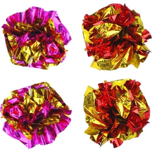 Colorful Ball Sound Tin Paper Toy Cat Crinkle Balls Playing Pets Toys Candy Color Ring Paper Ball Tin Foil Ball Durability