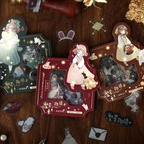 45pcs/pack Starry Story Stationery Stickers Cute Colorful Diary Planner Decorative Stickers Scrapbooking Diy Craft Sticker