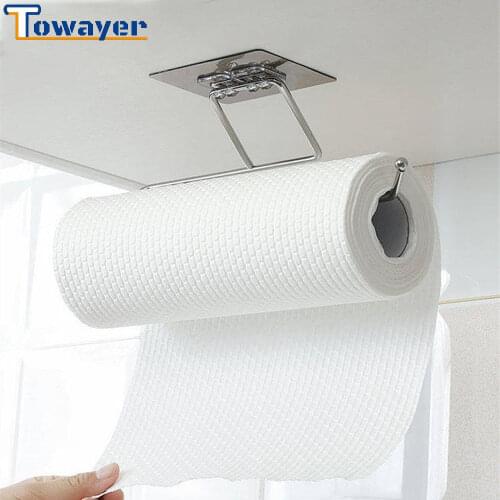 Kitchen Toilet Paper Storage Holder Tissue Holder Hanging Bathroom Holder Roll Paper Hook Towel Rack Stand Storage Rack
