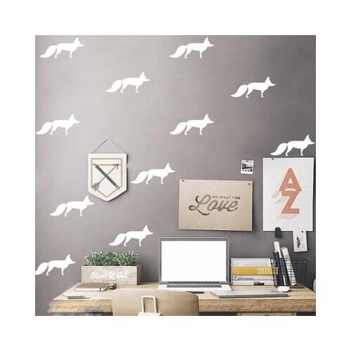 DIY Little Fox Kids Baby Rooms Decoration Wall Sticker Animal Wall Decals Bedroom Living Room Home Decor Ceiling Stickers Poster