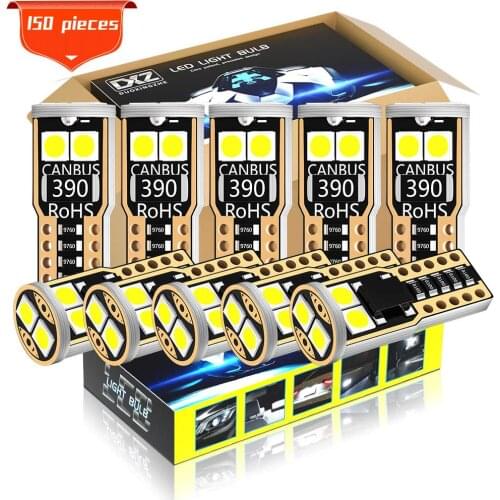 DXZ 150PCS W5W T10 LED Bulbs Canbus 6SMD 12V WY5W 194 168 Car Clearance Interior Map Dome Lights Parking Light Auto Signal Lamp