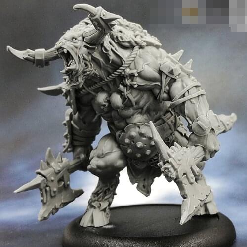 55mm Berserk Minotaur, Resin Model figure GK, Fantasy theme, Animal warrior, Unassembled and unpainted kit
