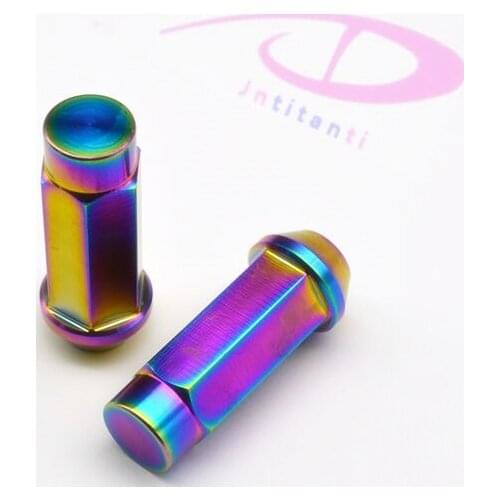 Custom Gr5 titanium alloy wheel color lug nut for all car M12*1.5*55mm of 20 pieces