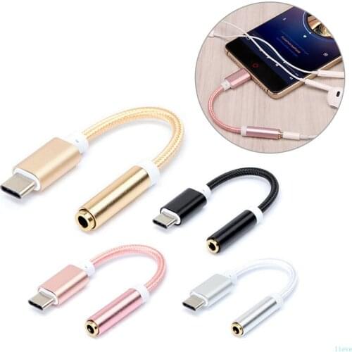 Compatible cable adapter USBC TypeC to 3.5mm jack headphon cable audio auxiliary cable adapte for Xiaomi Huawei Redmi smartphone