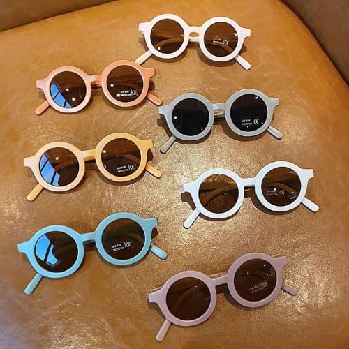 2021 New Kids Unisex Outdoor UV400 Glasses Baby Boys Girls Round Sunglasses for Shopping Birthday Party Beach 2-6Years