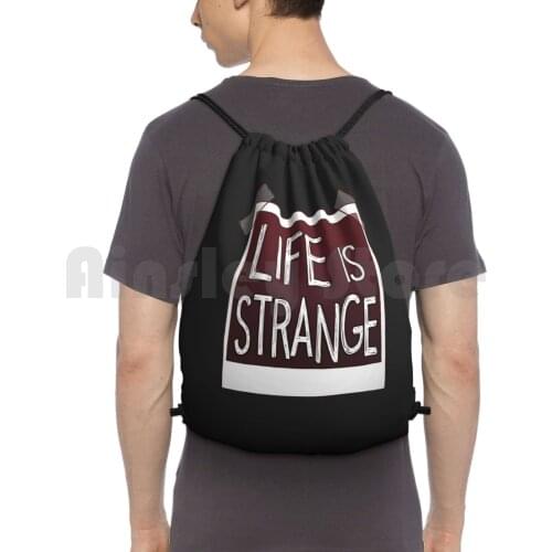 Life Is Strange-Square Logo Backpack Drawstring Bag Riding Climbing Gym Bag Life Strange Life Is Strange Game Square Enix Max