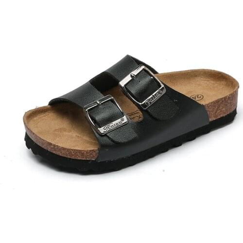 Summer Kids Slippers For Boys Sandals Cork Nubuck Leather Girls Flat Beach Children Sandals Shoes Casual Open Toe Breathable