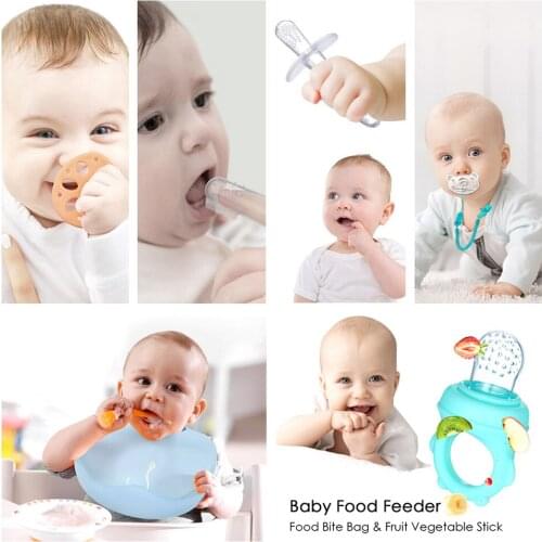 Baby Teeth Care Kit Finger Toothbrush Molar Rod Baby Teether Food Feeder Pacifier Clip Waterproof Bib Infant Oral Care Accessory