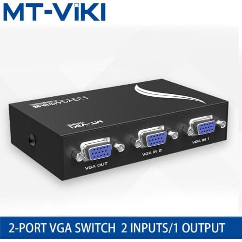 MT-VIKI 2 Port VGA Switch Computer Monitor Signal Sharer Two Computers Share An output device MT-15-2CF