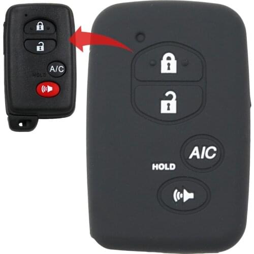 MICOCHE Soft and Washable 3+1 Button Silicone Car Key Case Cover for Toyota Prius V 2012 2013 2010 2011 with A/C Key Button