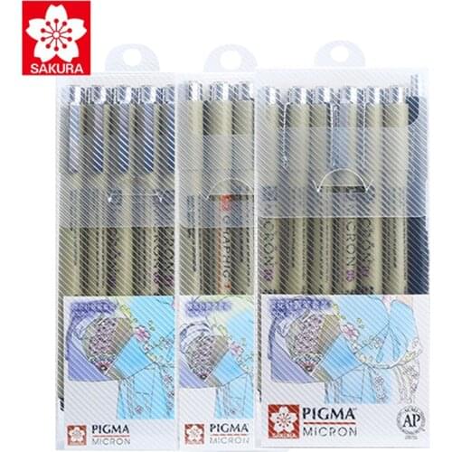 Sakura Needle Pen Set XSDK-7P / 6P / M6 Waterproof Hook Pen Drawing Hand-painted Special Black Simple Brush
