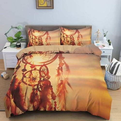 3D HD Printing DreamCatcher Design 2//3PCS Bed Duvet Cover Quilt Set