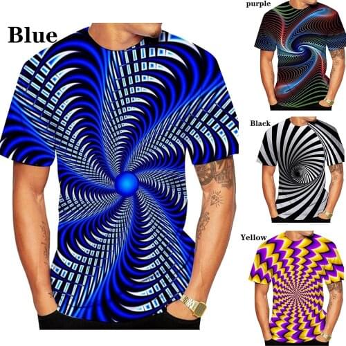 New Fashion Men Women 3D Printing T Shirt Black And White Vertigo Hypnotic Unisxe Funny Short Sleeved Tops Pullover Tee