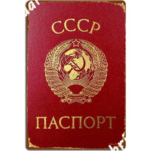 Ussr Soviet Union Passport Cover Metal Signs Club Party Kitchen create Poster Tin sign Posters