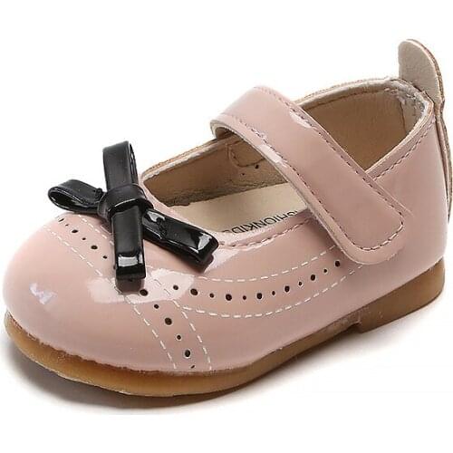 Baby Girl princess shoes spring kids girls soft bottom leather shoes with bow fashion children little girl pea shoes