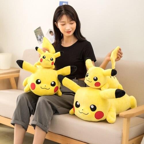 Kawaii Pikachued Plush Doll Pillow Creeping Stuffed Toy Pokemoned Charmander Squirtle Bulbasaur Birthday Present Gift For Kids
